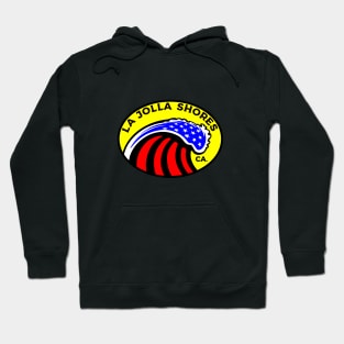 La Jolla Shores California Surfing Surf Patriotic Wave Hoodie